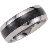 Tungsten 8 mm Domed Band with Carbon Fiber Inlay Size 10 - Siddiqui Jewelers