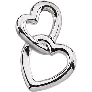 Sterling Silver Double Heart Pendant - Siddiqui Jewelers