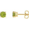 14K Yellow 5 mm Natural Peridot Stud Earrings Siddiqui Jewelers