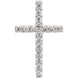 14K White 1/4 CTW Petite Diamond Cross Pendant - Siddiqui Jewelers