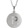 Sterling Silver .005 CTW Diamond Initial P 18" Necklace - Siddiqui Jewelers