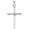 14K White 22.6x11.4 mm Alexandrite Cross Pendant - Siddiqui Jewelers