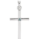 14K White 22.6x11.4 mm Alexandrite Cross Pendant - Siddiqui Jewelers