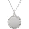 14K White Engravable Round 16-18" Rope Necklace - Siddiqui Jewelers