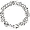 Sterling Silver 9 mm Double Link Charm 7 1/2" Bracelet - Siddiqui Jewelers