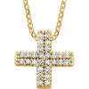 14K Yellow .07 CTW Diamond Cross Necklace - Siddiqui Jewelers
