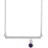 14K White Amethyst Bezel-Set 16" Bar Necklace - Siddiqui Jewelers