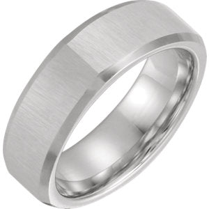 Cobalt Euro Beveled Edge Band with Satin Finish Size 10 - Siddiqui Jewelers