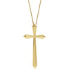 14K Yellow 38x18.5 mm Elongated Cross 20" Necklace - Siddiqui Jewelers