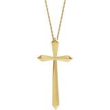 14K Yellow 38x18.5 mm Elongated Cross 20" Necklace - Siddiqui Jewelers