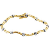 14K Yellow/White 1/2 CTW Diamond Line 7" Bracelet - Siddiqui Jewelers