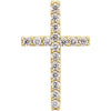 14K Yellow 1/4 CTW Petite Diamond Cross Pendant - Siddiqui Jewelers