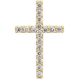 14K Yellow 1/4 CTW Petite Diamond Cross Pendant - Siddiqui Jewelers