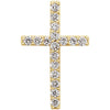 14K Yellow 1/6 CTW Petite Diamond Cross Pendant - Siddiqui Jewelers