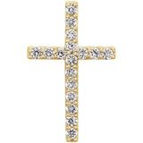 14K Yellow 1/6 CTW Petite Diamond Cross Pendant - Siddiqui Jewelers