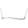 14K White Freeform Bar 17.44" Necklace - Siddiqui Jewelers