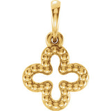 14K Yellow Beaded Clover Pendant - Siddiqui Jewelers