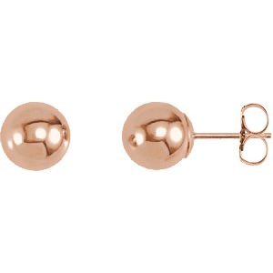 14K Rose 7 mm Ball Earrings Siddiqui Jewelers
