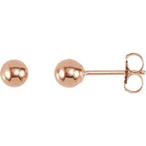 14K Rose 4 mm Ball Earrings Siddiqui Jewelers