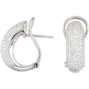 Pavé Omega Clip Back Earrings - Siddiqui Jewelers