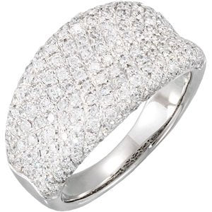 14K White 1 1/5 CTW Diamond Pavé Ring - Siddiqui Jewelers