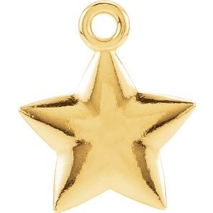 14K Yellow 11.5x9.75 mm Puffed Star Charm with Jump Ring - Siddiqui Jewelers