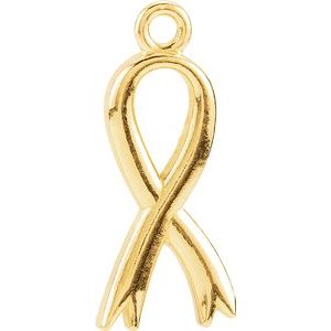 14K Yellow Breast Cancer Awareness Ribbon Charm - Siddiqui Jewelers