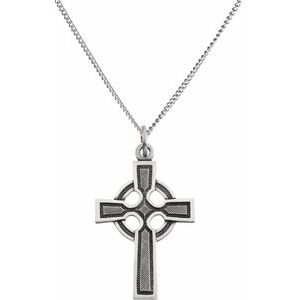Sterling Silver Celtic-Inspired Cross Necklace - Siddiqui Jewelers