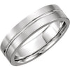14K White 6 mm Grooved Band Size 9 - Siddiqui Jewelers
