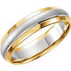 14K Yellow & White 6 mm Beveled Edge Band with Satin Finish Size 11 - Siddiqui Jewelers