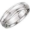 Platinum 6 mm Grooved Band Size 9 - Siddiqui Jewelers