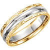 14K Yellow/White/Yellow 6 mm Design-Engraved Size 14 - Siddiqui Jewelers