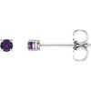 14K White 2.5 mm Natural Amethyst Stud Earrings Siddiqui Jewelers