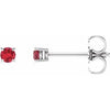 14K White 2.5 mm Lab-Grown Ruby Stud Earrings Siddiqui Jewelers