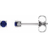 14K White 2.5 mm Lab-Grown Blue Sapphire Stud Earrings Siddiqui Jewelers