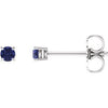 14K White 2.5 mm Natural Tanzanite Stud Earrings Siddiqui Jewelers