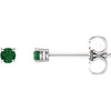 14K White 2.5 mm Natural Emerald Stud Earrings Siddiqui Jewelers