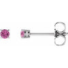 14K White 2.5 mm Natural Pink Sapphire Earrings-Siddiqui Jewelers