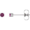 14K White 2.5 mm Natural Pink Tourmaline Stud Earrings Siddiqui Jewelers