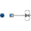 14K White 2.5 mm Natural Swiss Blue Topaz Stud Earrings Siddiqui Jewelers