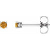 14K White 2.5 mm Natural Citrine Stud Earrings Siddiqui Jewelers