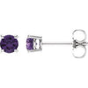 14K White 4 mm Natural Amethyst Stud Earrings Siddiqui Jewelers