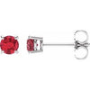 14K White 4 mm Natural Ruby Stud Earrings Siddiqui Jewelers