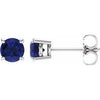 14K White 5 mm Natural Blue Sapphire Stud Earrings Siddiqui Jewelers