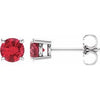14K White 5 mm Lab-Grown Ruby Stud Earrings Siddiqui Jewelers