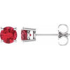 14K White 5 mm Natural Ruby Stud Earrings Siddiqui Jewelers