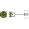 14K White 5 mm Natural Peridot Stud Earrings Siddiqui Jewelers