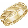 14K White 6.75 mm Ridged Band with Milgrain Size 12.5 - Siddiqui Jewelers