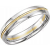 14K White/Yellow 4.5 mm Grooved Band Size 9.5 - Siddiqui Jewelers