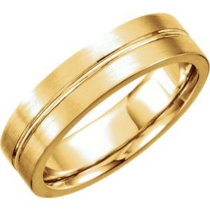 14K Yellow 6 mm Design Band Size 8.5 - Siddiqui Jewelers